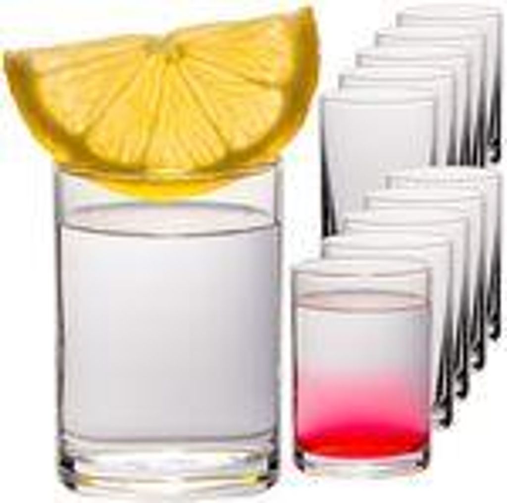 PLATINUX Shotgläser Set 12 Stück – Schnapsgläser 60ml klar – stabile zylindrische Form mit dickem Boden 6cl – Glas transparent, spülmasch...