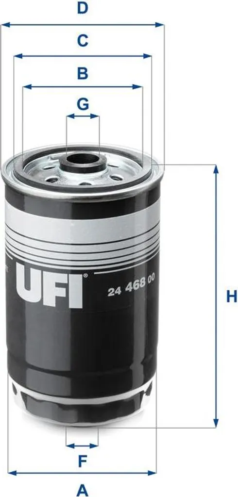 Filtre Carburant UFI 24.468.00 pour Entretien de Hyundai i30 et Sorento