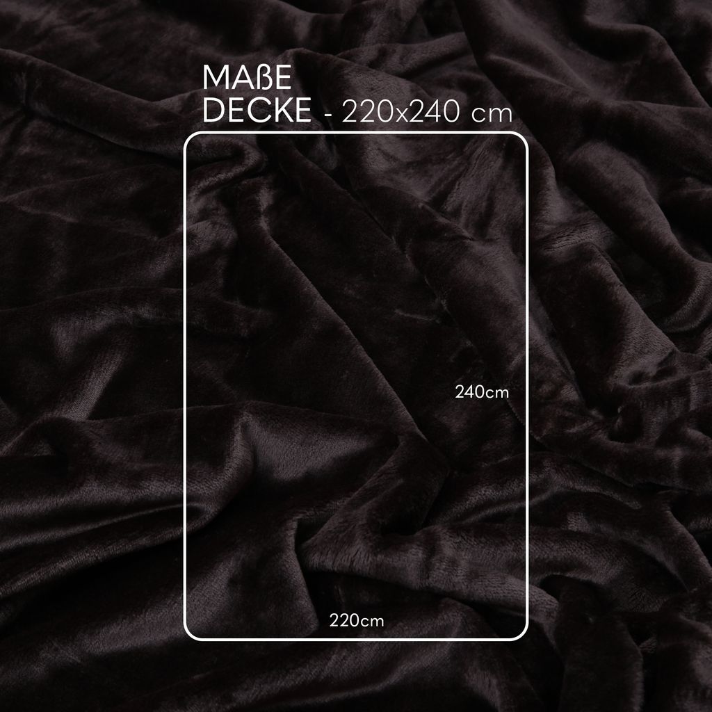 Coperta In Microfibra Morbida Effetto Cashmere - Dimensioni 180x220 Cm, Colore Antracite, Peso 500 G/m², Lavabile A 30°