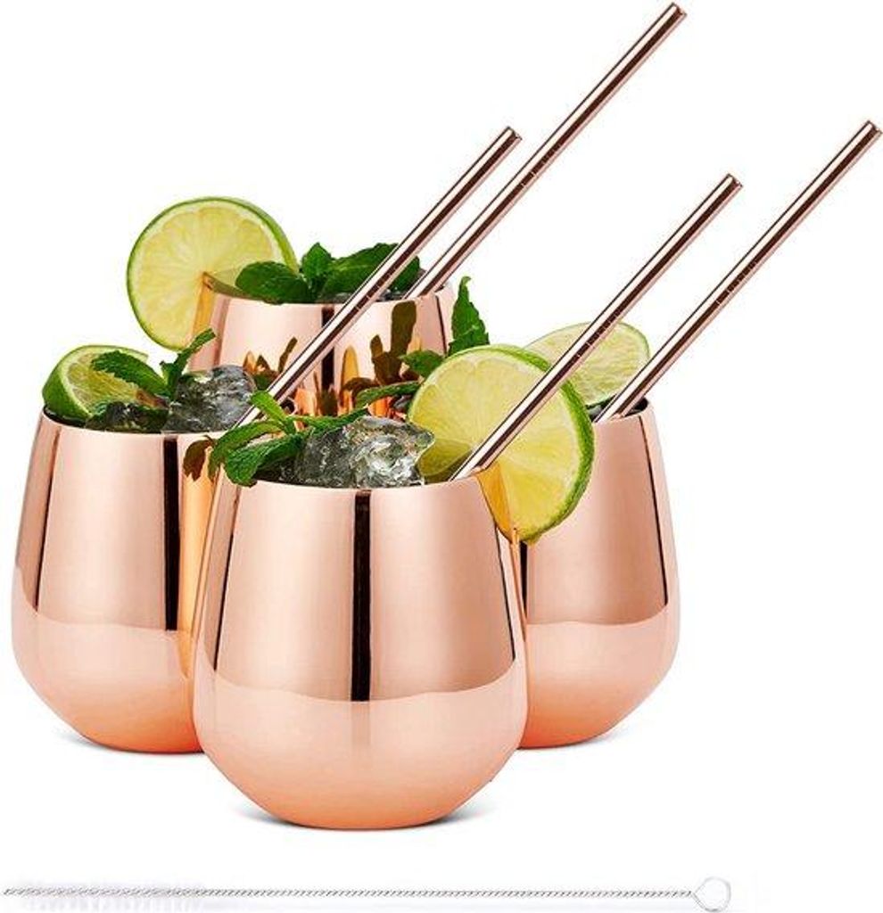 Stahlgläser - königlicher Stil - Hochwertig - Perfekt für zu Hause, Restaurants und Feiern - Champagnergläser - - Tonic-Cocktailgläser
