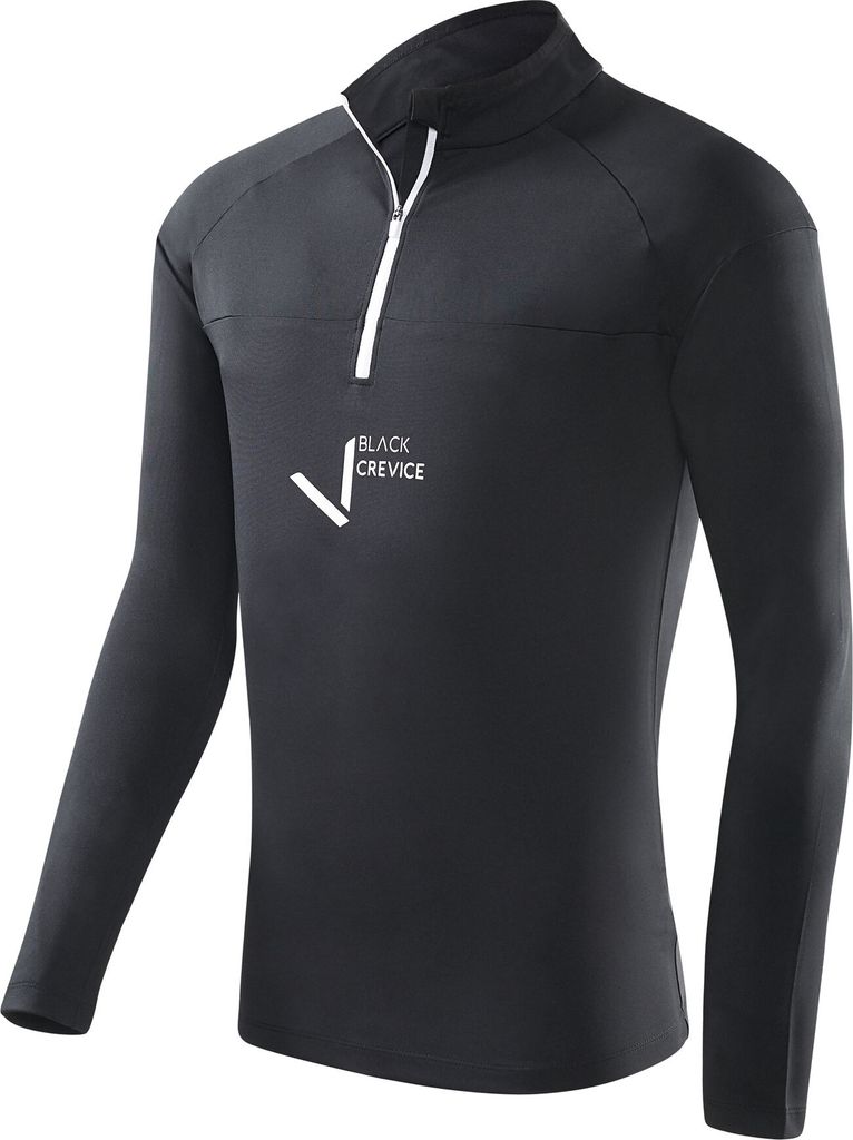 BLACK CREVICE - Herren Funktionsshirt/Skirolli/Midlayer | Farbe: Schwarz | Größe: XL
