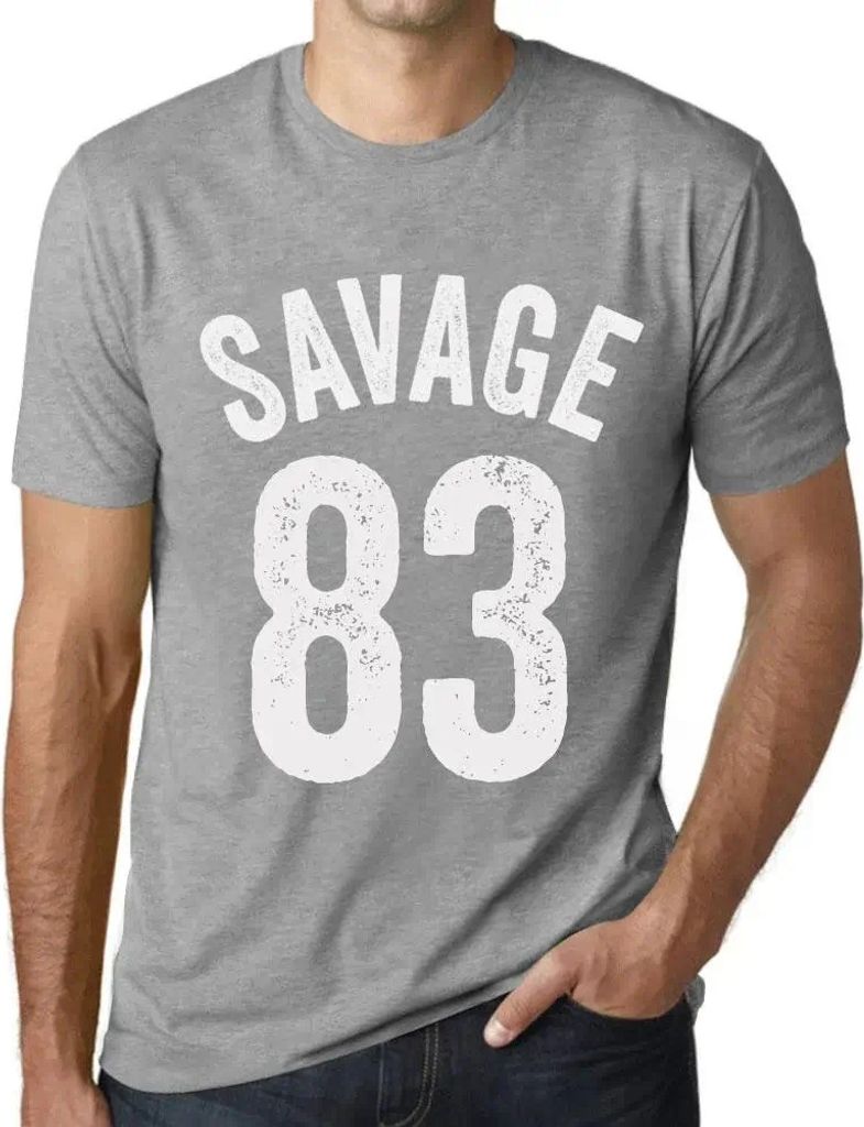Herren Grafik T-Shirt Savage 83 Geschenk 83. Geburtstag Jahrestag 83 Jahre Jubiläum 83 Jährige Mann Jahrgang 1941 Kurzarm Lustige Druck
