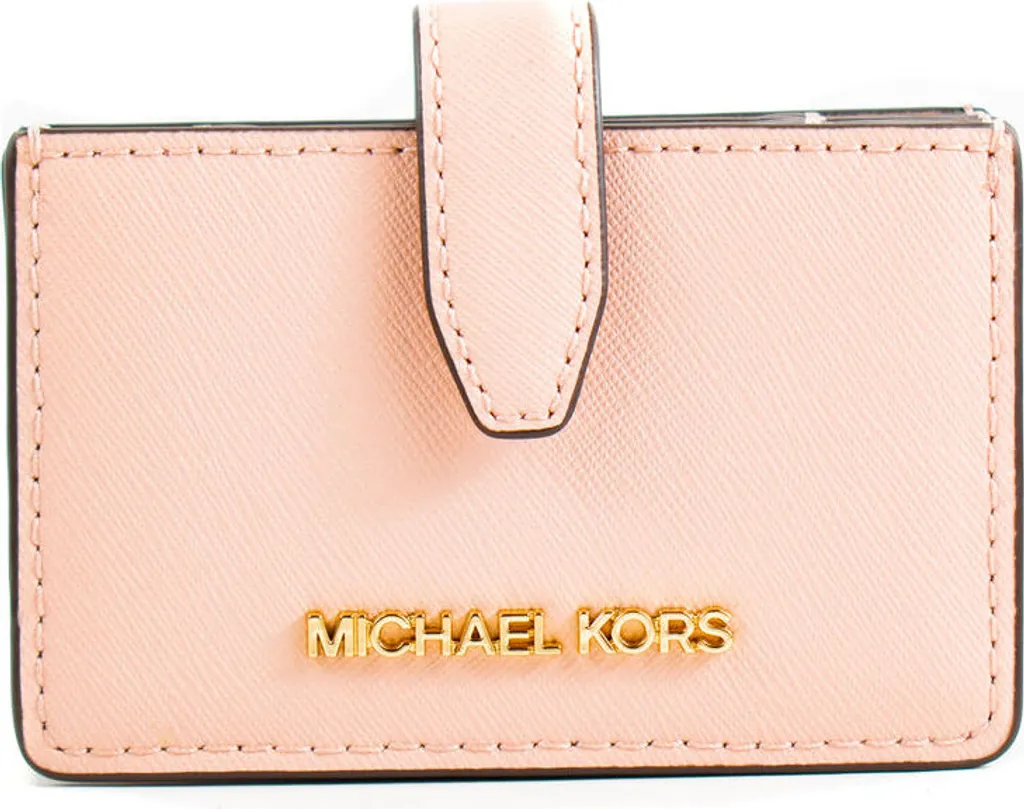 Porte-cartes en cuir rose pour femme, petit portefeuille fin chic
