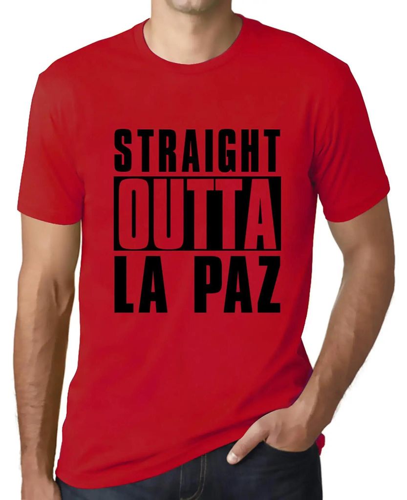 Herren Grafik T-Shirt Direkt aus la paz – Straight Outta La Paz – Öko-Verantwortlich Vintage Jahrgang Kurzarm Lustige Druck Geburtstag Geschen...