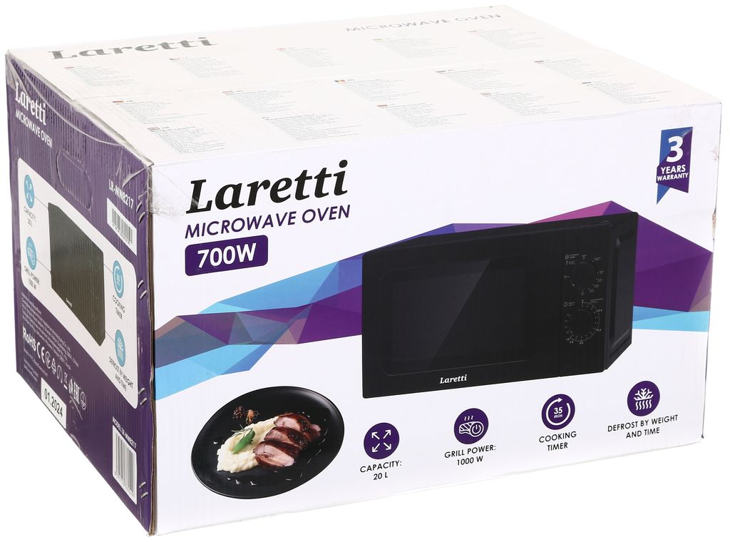 Mikrovlnná rúra Laretti Príkon: 1050 W Výkon mikrovĺn: 700 Obrázok produktu 8