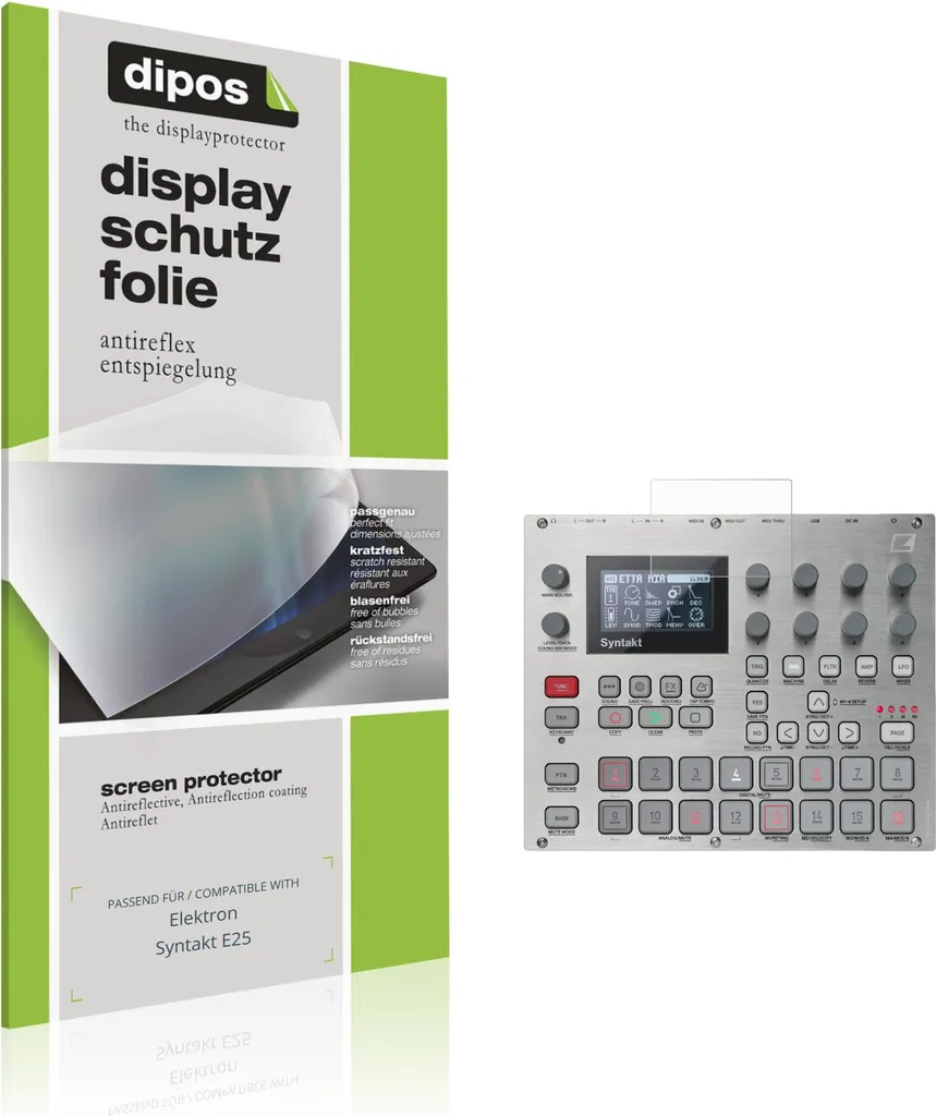 2x Pellicola Protettiva per Elektron Syntakt E25 Protezione Schermo Antiriflesso dipos