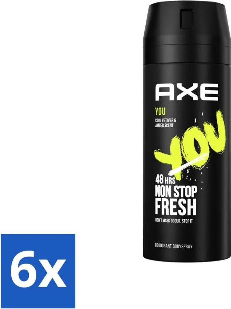 Ax You Vetiver & Amber Deodorante Corpo 6x150ml - Freschezza 48 Ore