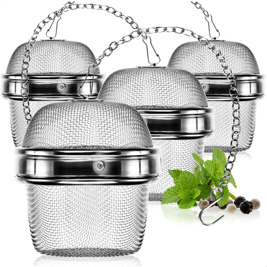 com-four® 4x Teesieb aus rostfreiem Edelstahl 304, Produktbild 