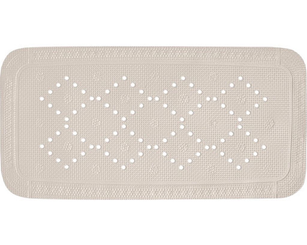 Spirella Duschmatte Badematte Badewannenmatte Badewanneneinlage antibakteriell rutschfest mit Saugnäpfen - Alaska Taupe - ca. 36 x 91 cm