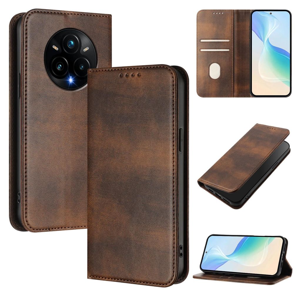 Étui pour Realme 14 Pro+, étui en cuir vintage avec Image du produit 