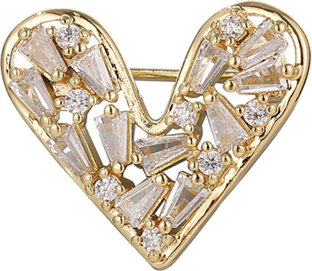Brosche für Damen, aushöhlen, Herzform, Strass, rutschfest, verschleißfest, für Mantel, Kragen, Hut, Schal, Dekoration, Kleidungsnadel, Schmuck