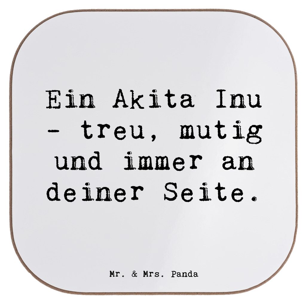 Mr. & Mrs. Panda Untersetzer für Gläser Spruch Akita Inu Freund - Weiß - Geschenk, loyal, Getränkeuntersetzer, Freundschaft, Hunderassen Vielfa...