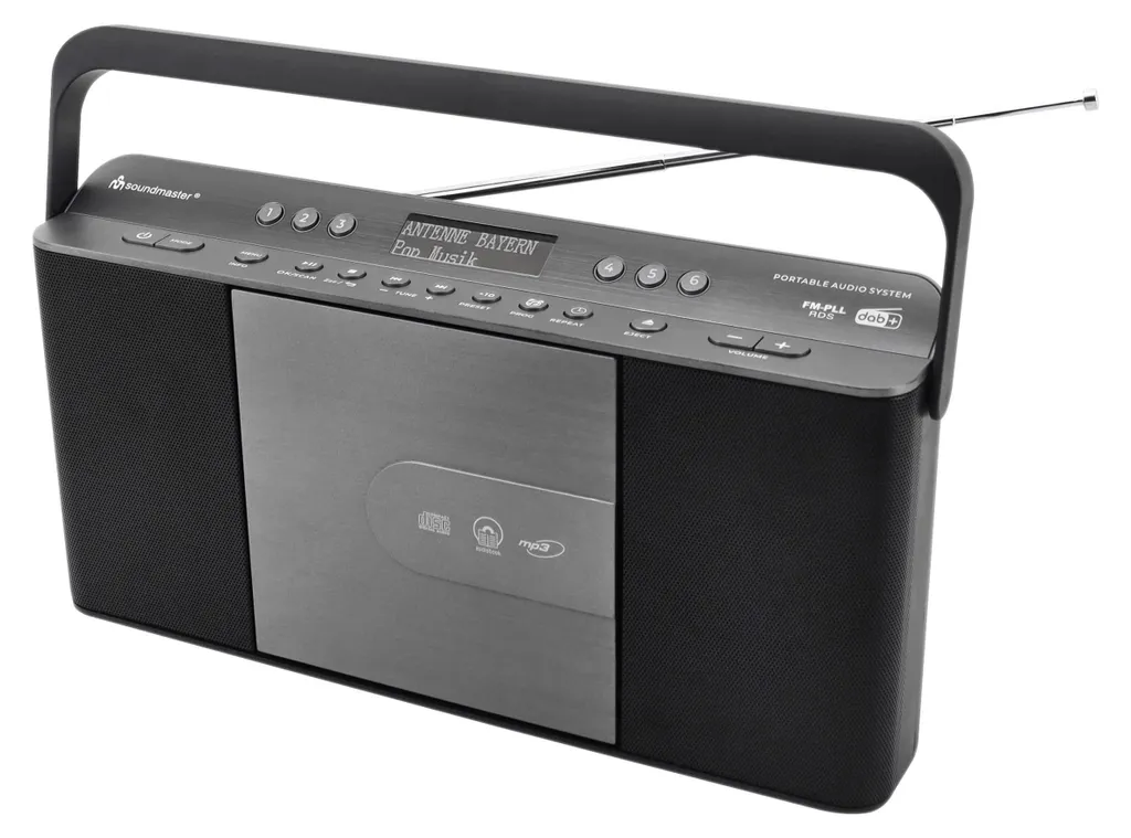 Soundmaster RCD1870SW Lecteur CD Portable Radio FM Radio-Cassette Noir