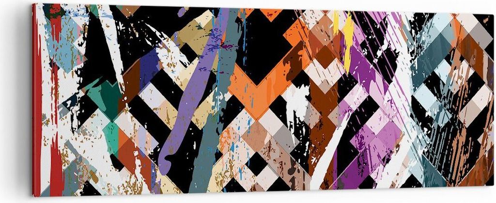 Bild auf Leinwand - Leinwandbild - Abstraktion modern - 140x50cm - Wand Bild - Wanddeko - Leinwanddruck - Bilder - Kunstdruck - Wanddekoration - Le...
