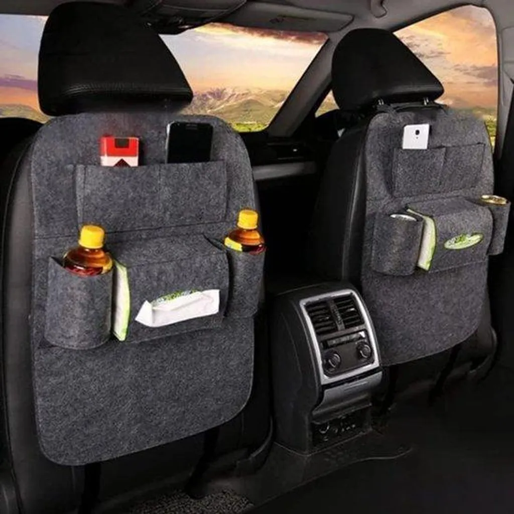 Rangement de siège arrière organiseur automatique en tissu Oxford 600D