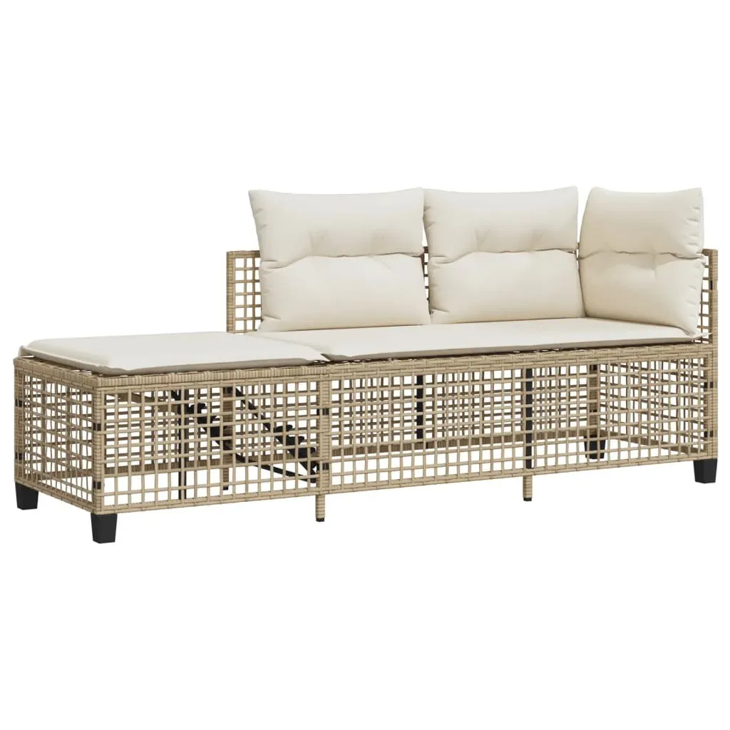 Canapé d'angle extérieur polyrotin beige ZMH résistant aux intempéries