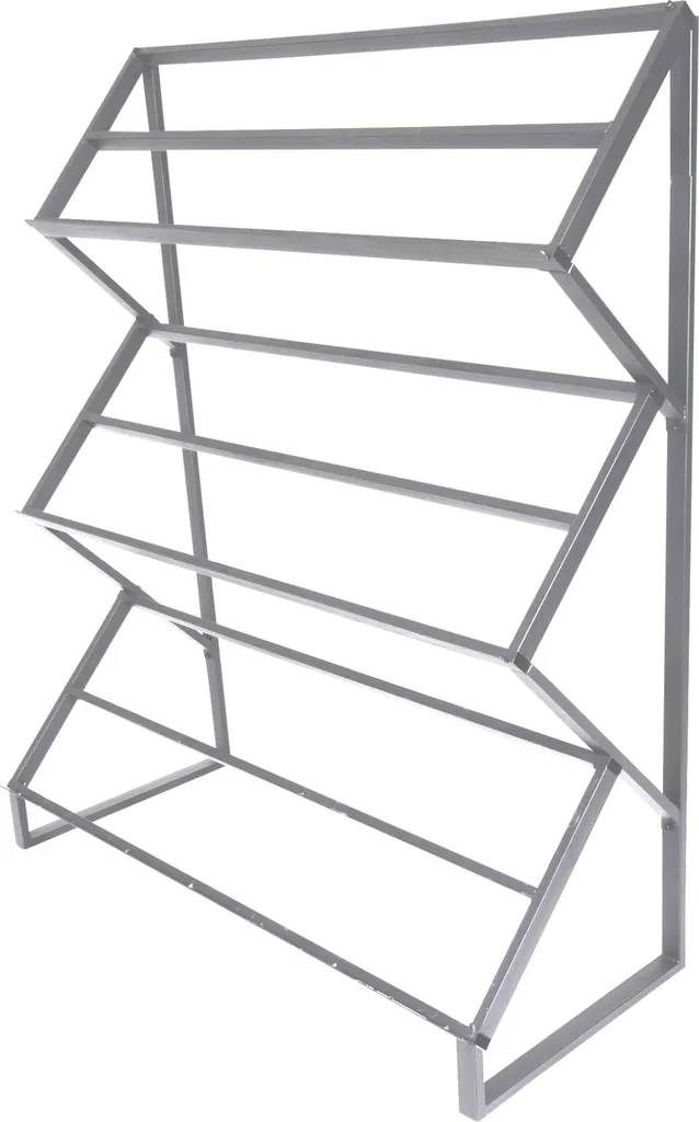 Présentoir pied de parasol acier 140x60x165 cm gris clair gain de place