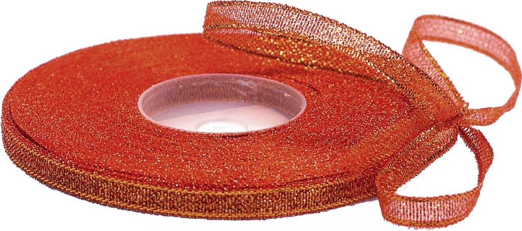 30m edles Dekoband Glitzerband 6mm Geschenkband mit Glitzer, Farbauswahl, Farbe:rot