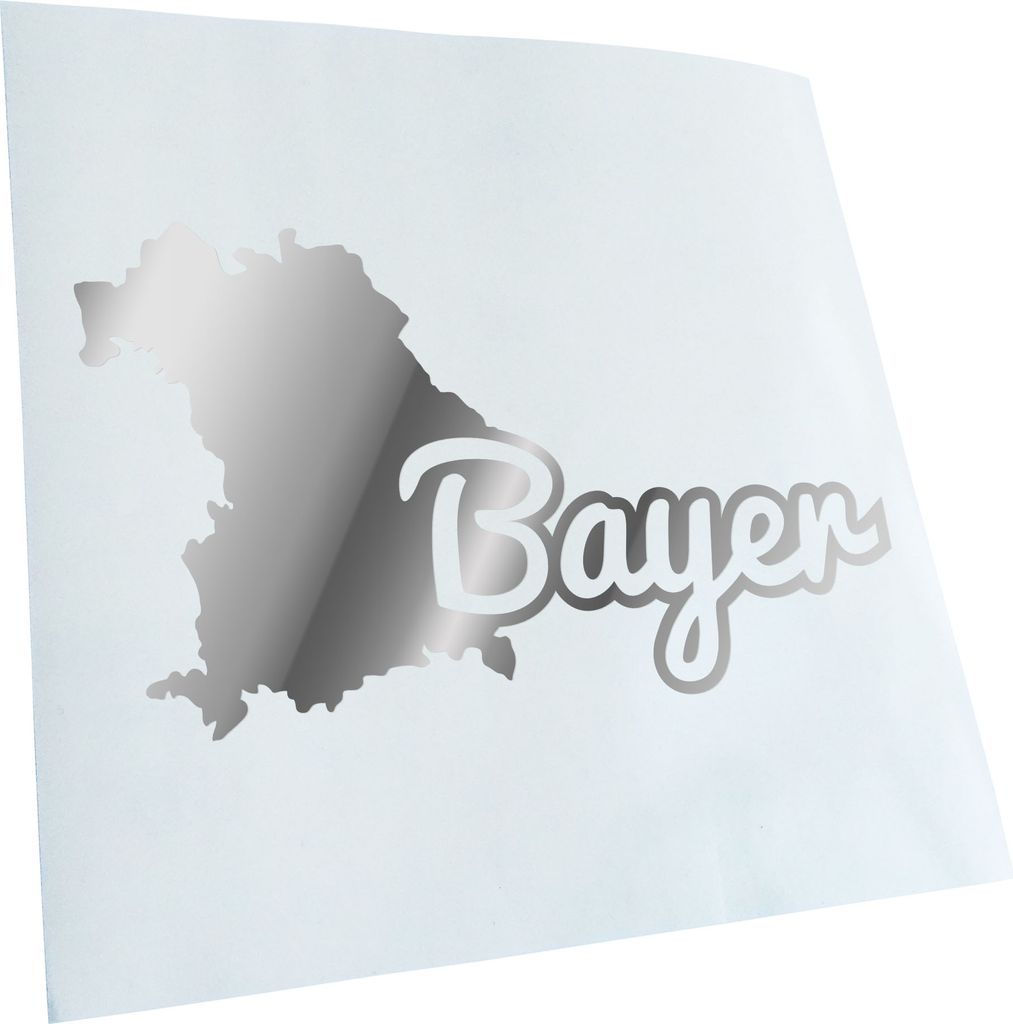 Kiwistar - Autoaufkleber - Bayer Bayern Herkunft - Chrom - 50x29cm - Aufkleber für Auto, Laptop, Fahrrad, LKW, Motorrad mehrfarbig JDM Decal Racing