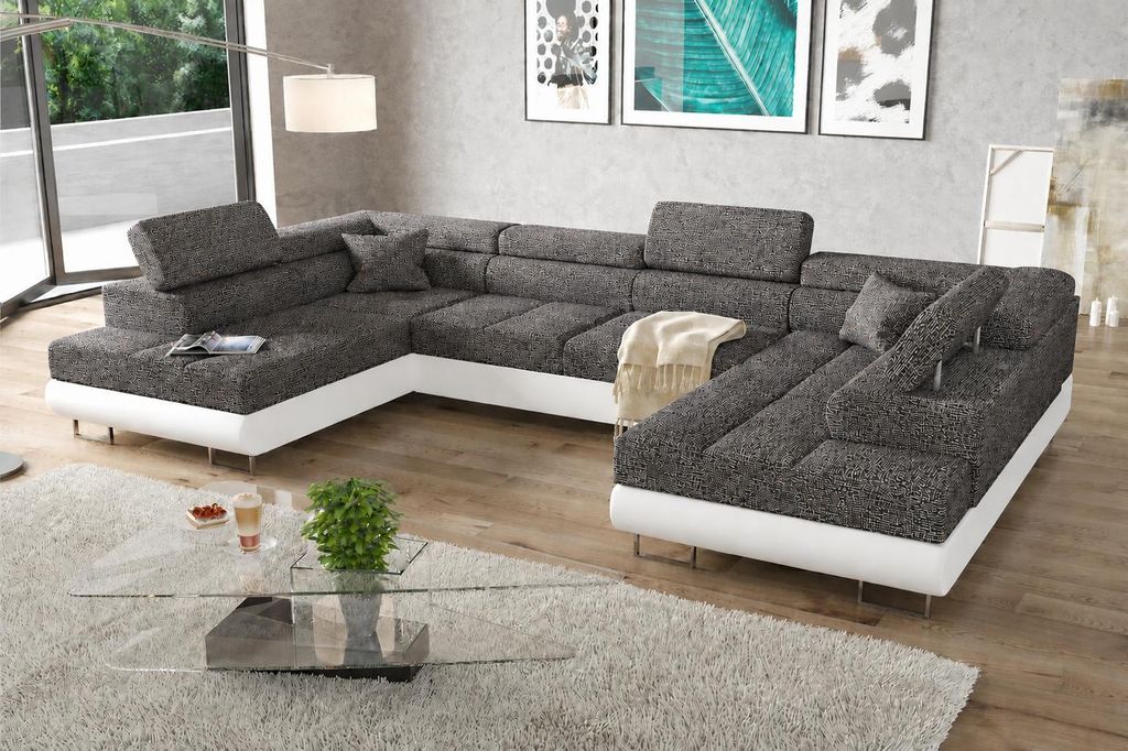 Ecksofa mit Schlaffunktion und Bettkasten, U-Form Ecksofa Produktbild 