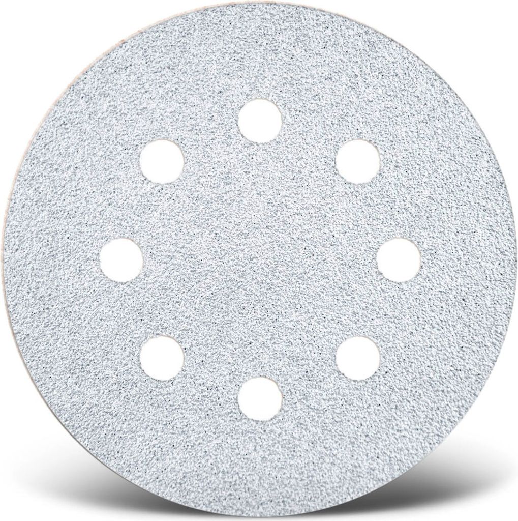 MENZER White Klett-Schleifscheiben, 115 mm, 8-Loch, f. Exzenterschleifer, Normalkorund (50 Stk.) K400