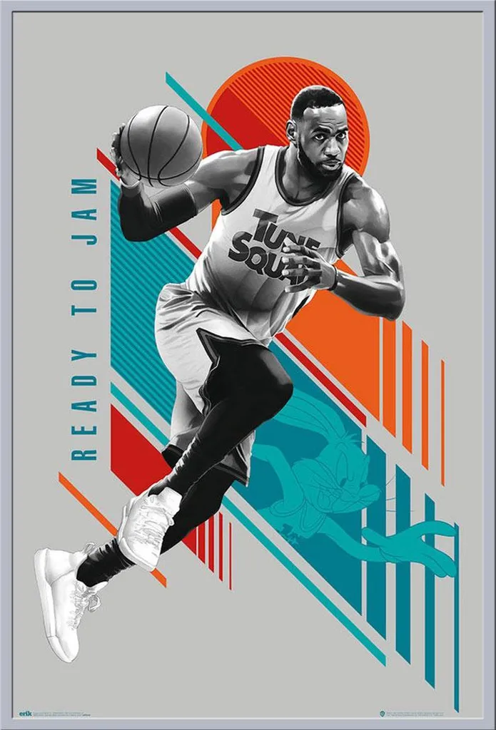 Affiche Space Jam 2 Ready to Jam sous Cadre Shinsuke Argenté Anti-Reflet