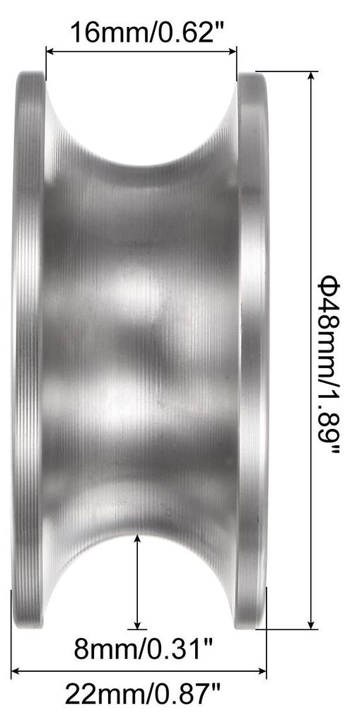 1 Stš¹ck U-Nut Laufrolle, 1,89" 304 Edelstahl Schiebetor Doppelrollen fš¹r umgekehrte Schienen, Industriemaschinen, Schiebetor