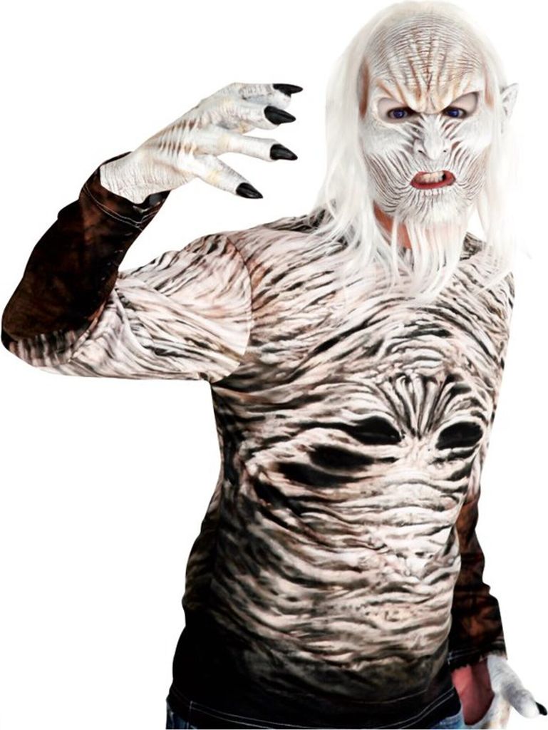 Winter-Wanderer-Handschuhe Halloween-Handschuhe weiss-schwarz