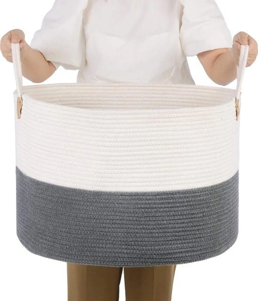 Grand panier de rangement souple en tissu 50L pour chambre et dressing