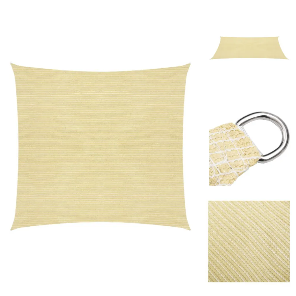 vidaXL Tenda da sole 2,5x2,5 m Beige HDPE 160g/m² | Ombreggiante Esterno