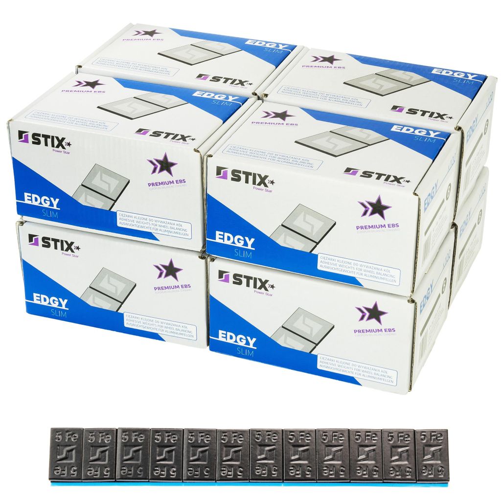 800 Streifen STIX Klebegewichte 60G (12x5G), Stahl, verzinkt, schwarz