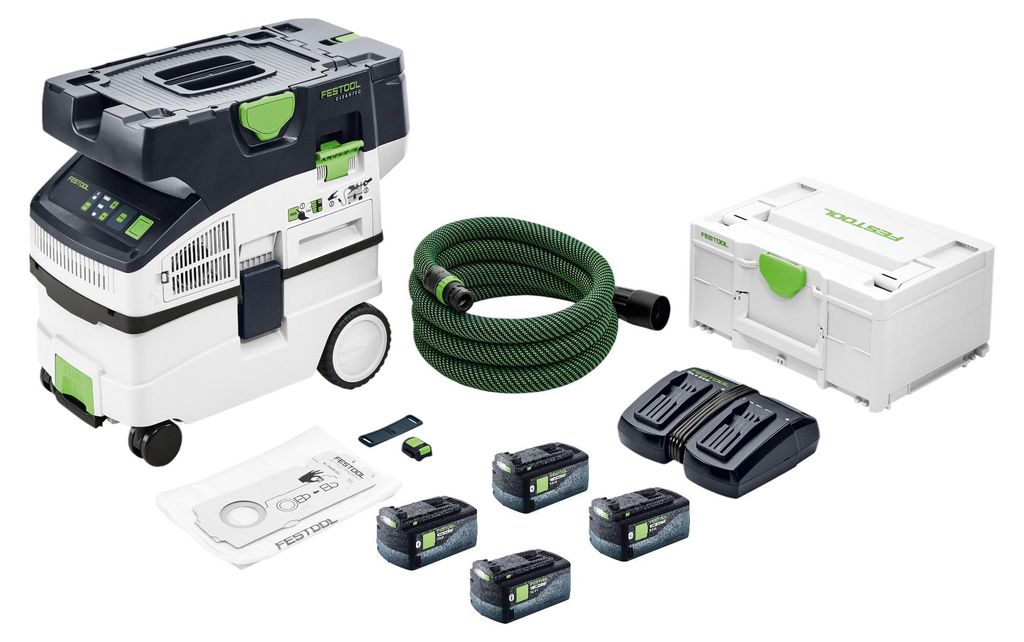 Festool CTMC MIDI I-Basic Akku Absaugmobil 36 V ( 2x 18 V ) Staubkl. M + 4x Akku 5,0 Ah + Doppelladegerät + Systainer
