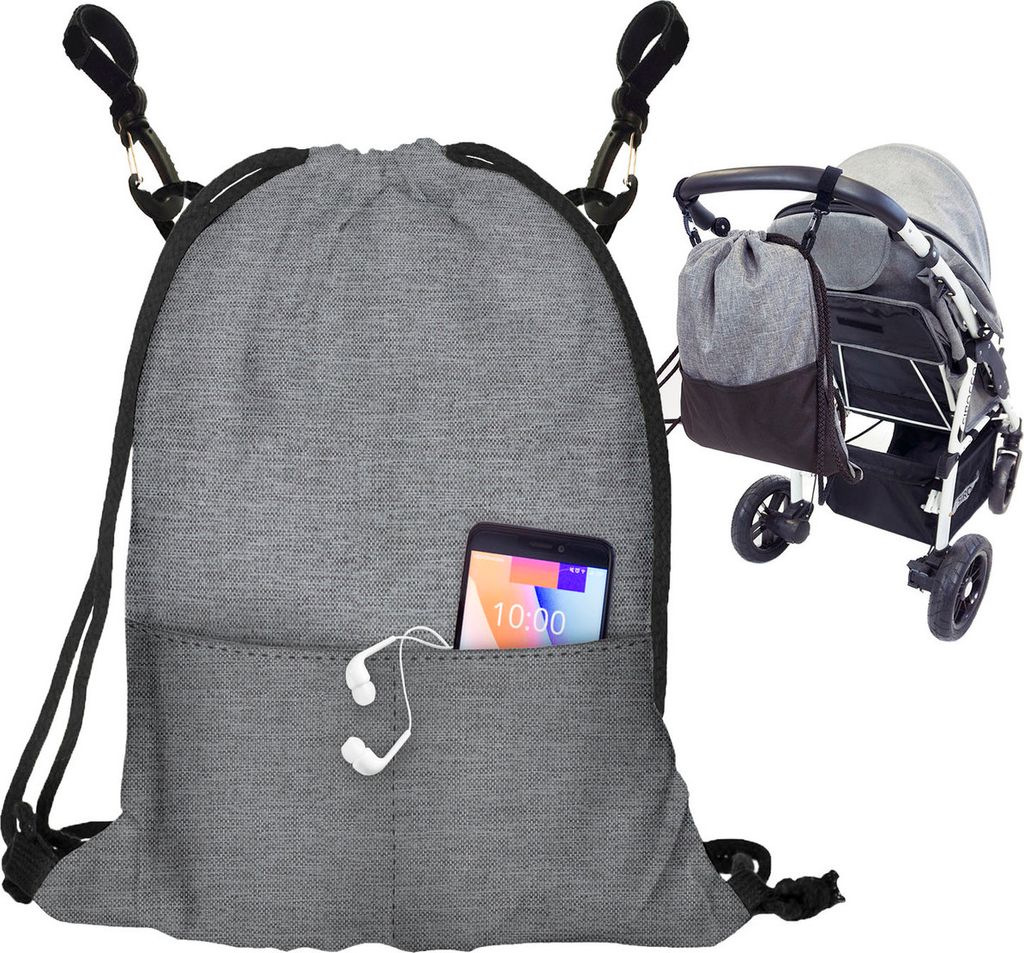 Kinderwagen Organizer Buggy Tasche Baby Wickeltasche Trolley Kinderwagentasche mit Befestigungshaken Modische Universal Turnbeutel Organizer Für M...