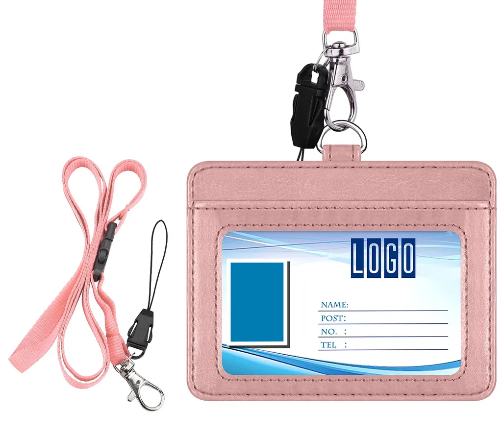 Porte-carte d'identité horizontal or rose pour personnel soignant et pro