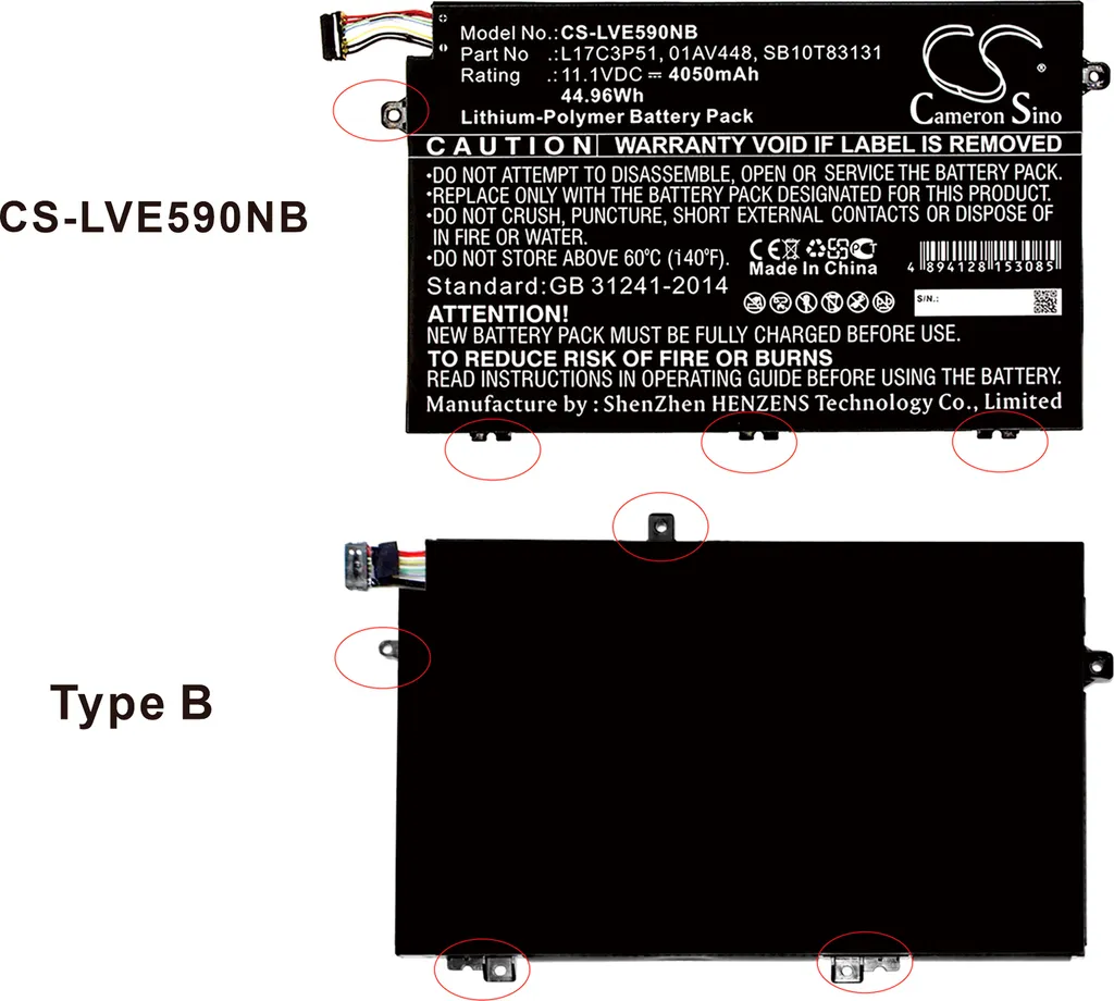 Batterie ordinateur portable pour Lenovo ThinkPad E15 et E480 série Techtek - 3