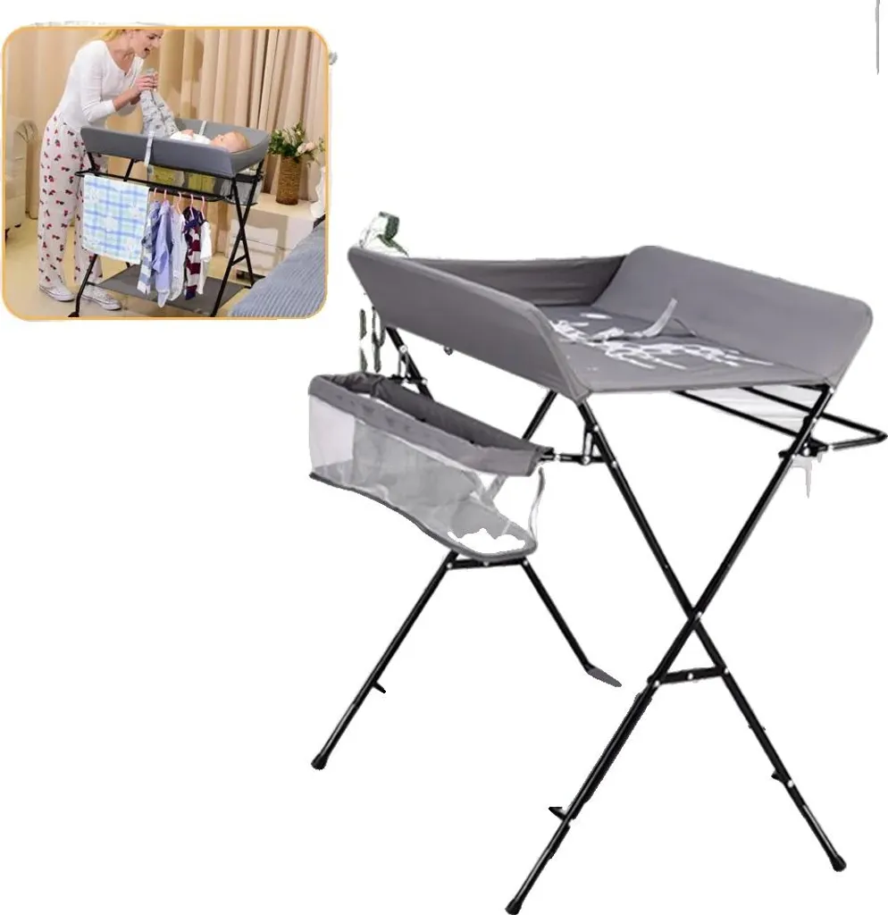 Table à langer robuste avec design pliable - Sécurité et gain de place