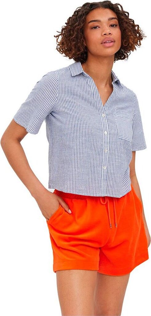 Vero Moda Jily 2/4 Kurzarmhemd Blau L Frau Blau L