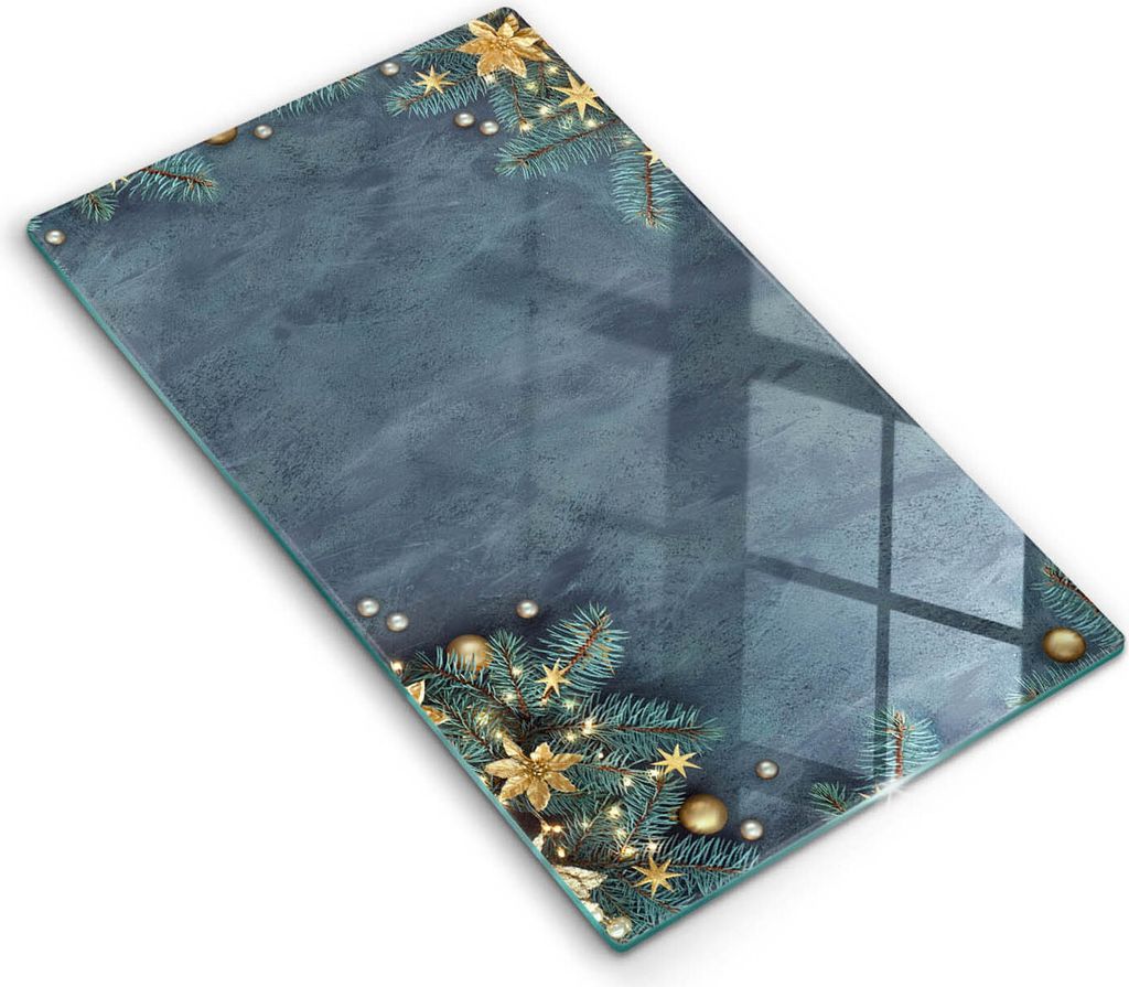 Glasschneideplatte - Herdabdeckplatte - 30x52 cm - Schneidebrett - Spritzschutz - Weihnachtsdekorationen