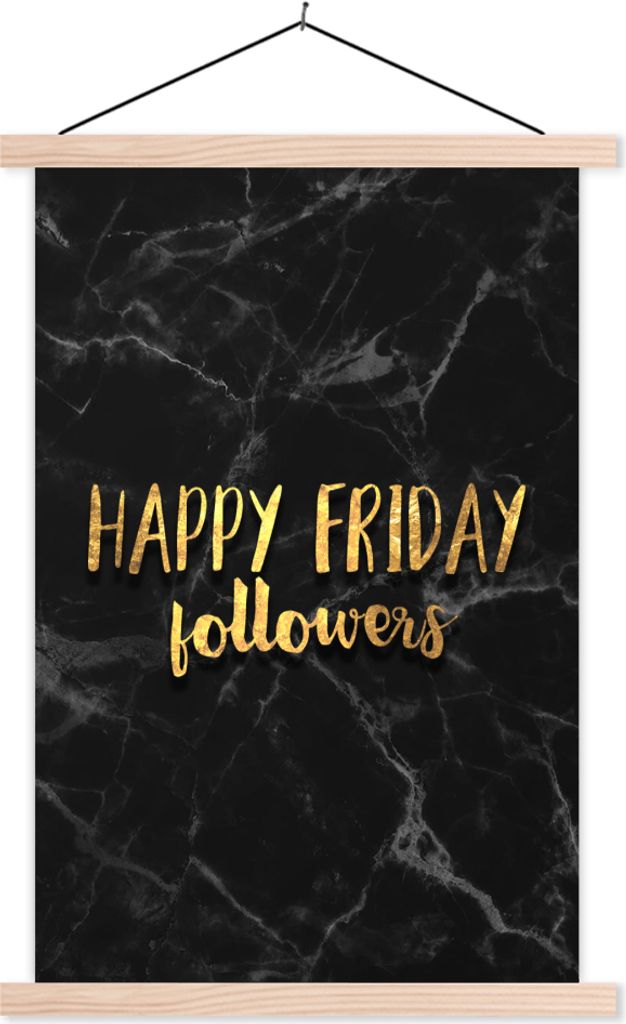 MuchoWow® Textilposter Wochenende - Soziale Medien - Gold - Produktbild 
