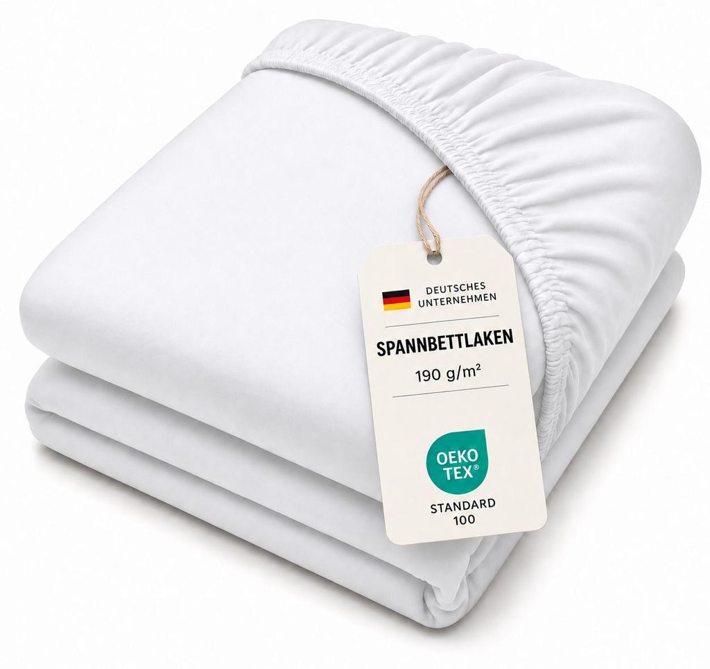 Spannbettlaken 2er Set Premium Jersey 190 g/m² extra dick, Produktbild 