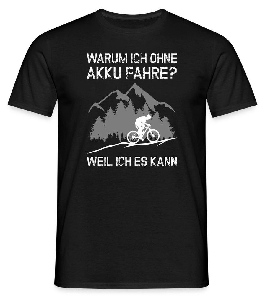 Spreadshirt Warum Ich Ohne Akku Fahre Anti E-Bike Männer T-Shirt, XXL, Schwarz