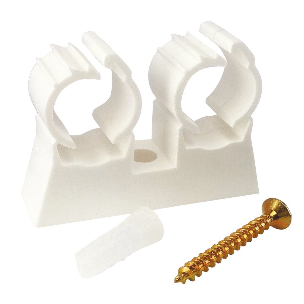 SOMATHERM FOR YOU - Lot de 10 Attaches de fixation double pour tube diamètre 20mm