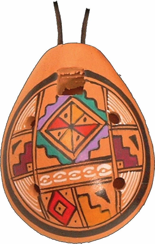 Okarina, traditionelles Blasinstrument aus Peru, 10 cm, für Produktbild 