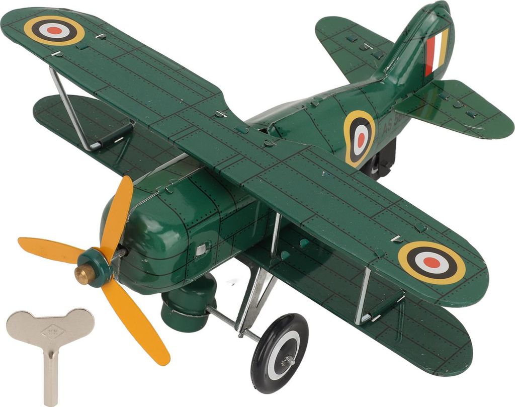 Vintage Wind Up Flugzeug Spielzeug Weißblech Retro Uhrwerk Flugzeug Figur Mini Ornament für Kinder Desktop Bücherregal Weihnachtsbaum Dekoration