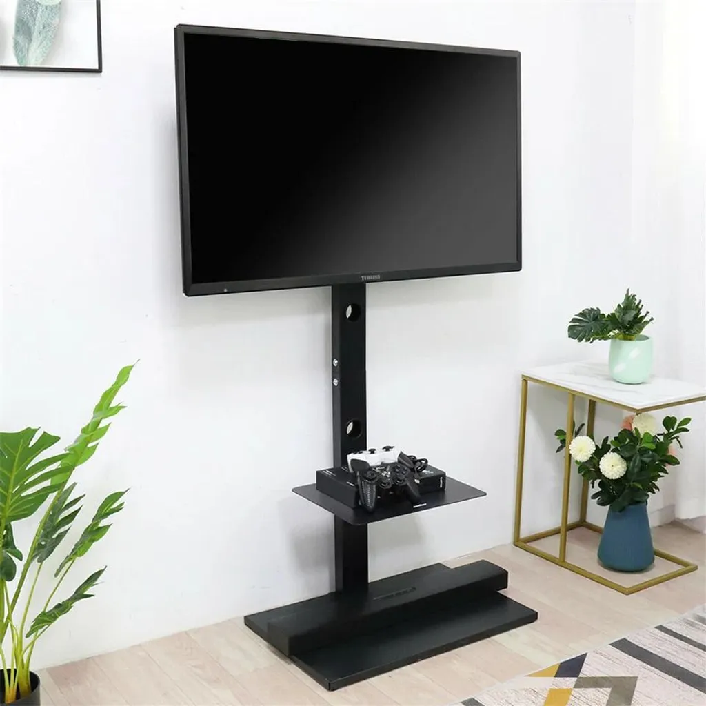 Support TV sur pied pour chambre et salon, installation sans perçage mur