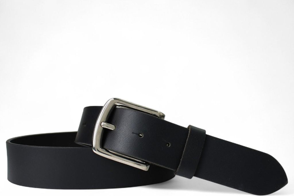 FRONHOFER Herrengürtel 4 cm mit glänzender, massiver Metall Schnalle