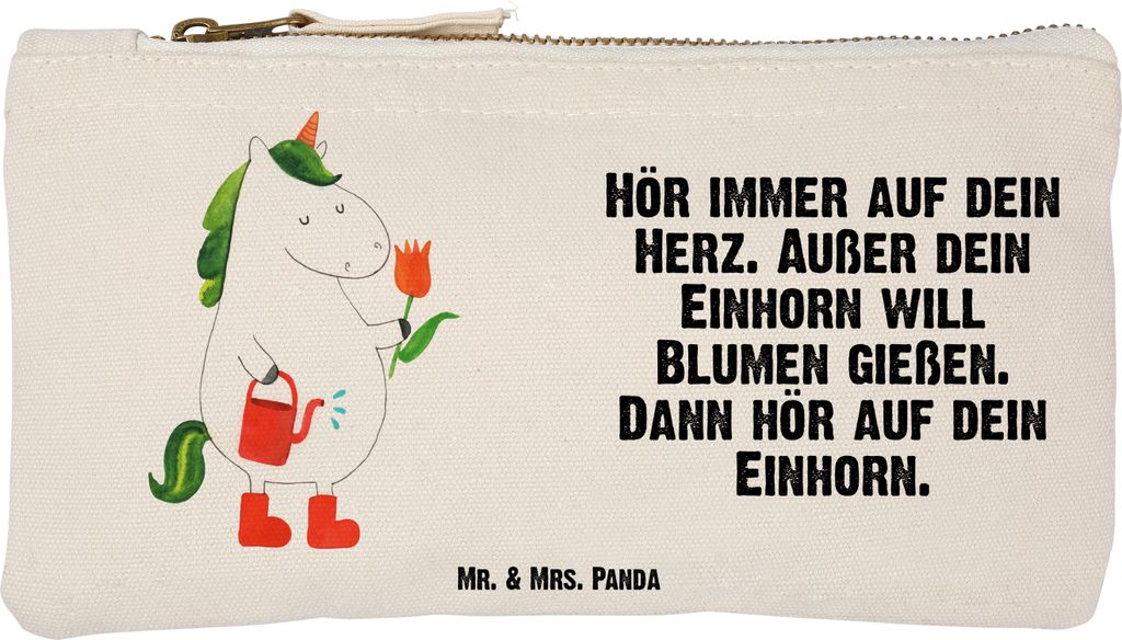 Mr. & Mrs. Panda Kulturbeutel Einhorn Gärtner Größe S Klein - Weiß - Geschenk, Freude, Kosmetiktasche, Unicorn, Garten, Mäppchen, pencil case,...
