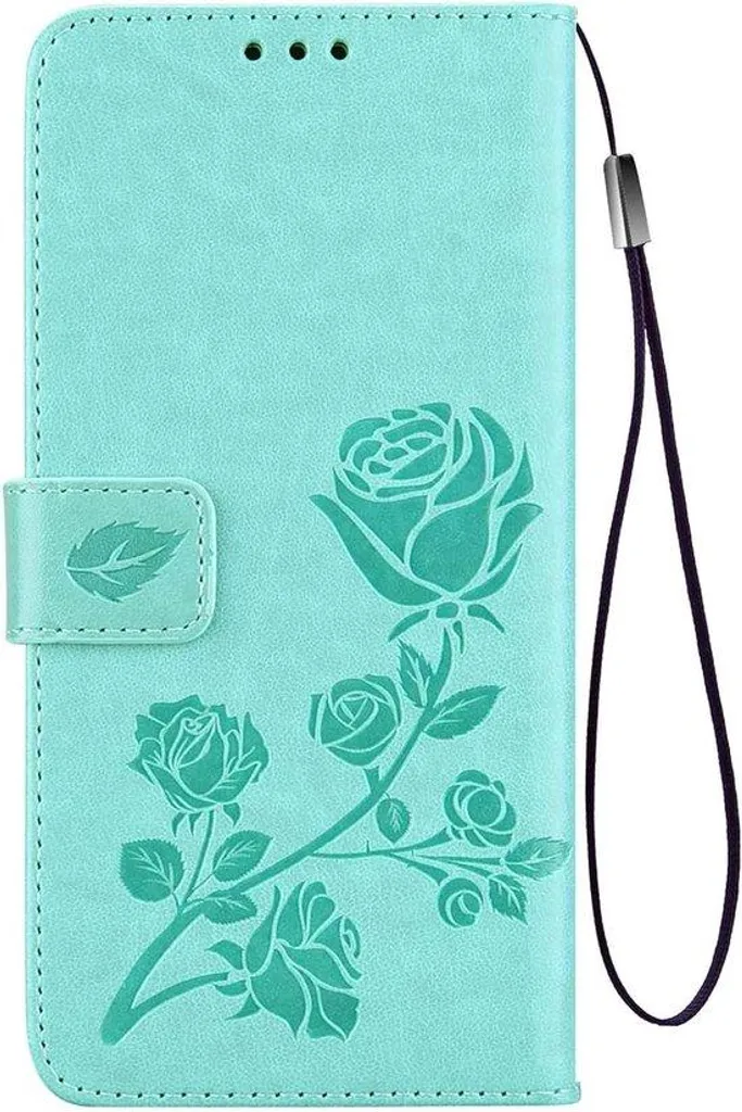 Housse de protection pour téléphone en cuir rouge avec porte-cartes