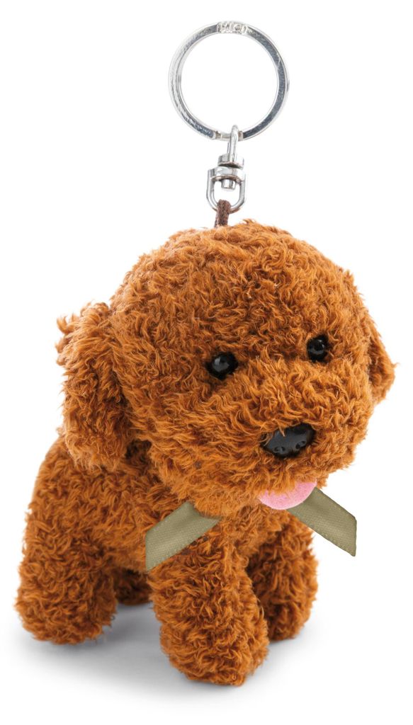 Nici Schlüsselanhänger Hund Pudel braun/grün stehend 10 cm Produktbild 