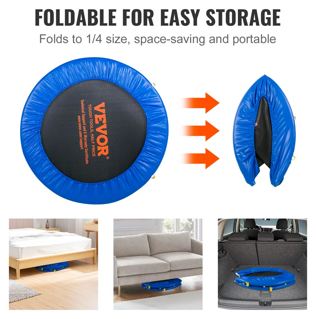 Petit trampoline pliable 3FT : gain de place et structure acier robuste
